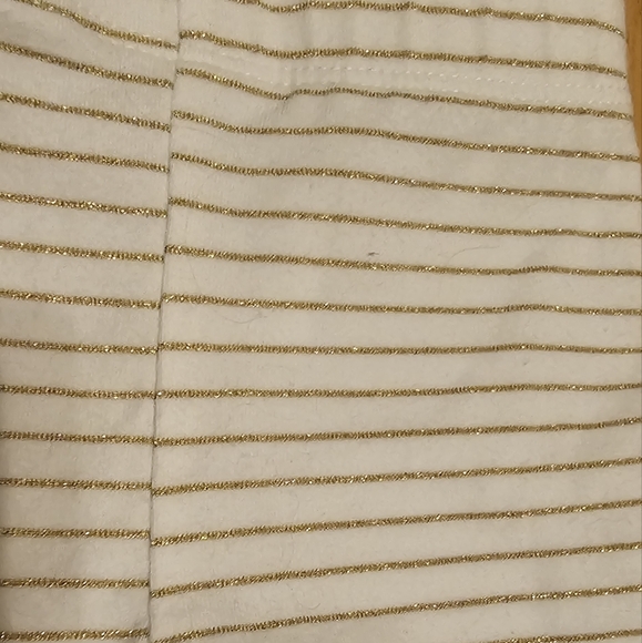 (3 for$20) Sparkly striped leggings, cream and gold, 6-9M, sparkle stripes - Picture 4 of 6